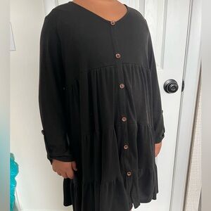 Black Button-Down Dress